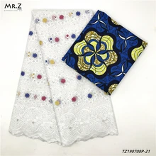 Mr. Z 3+ 2,5 ярдов/партия нигерийская Анкара печать полиэстер ткань Binta настоящий воск вышитая швейцарская вуаль кружевная ткань в Швейцарии