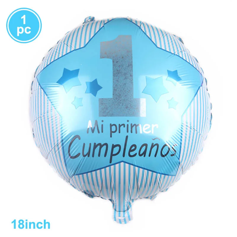 1pc 1st birthday hat Розовый синий одноразовая посуда тарелка чашки скатерть набор столовых приборов дети 1-й день рождения партии настольные украшения детский душ принадлежности - Цвет: 1pc 1st birthday hat