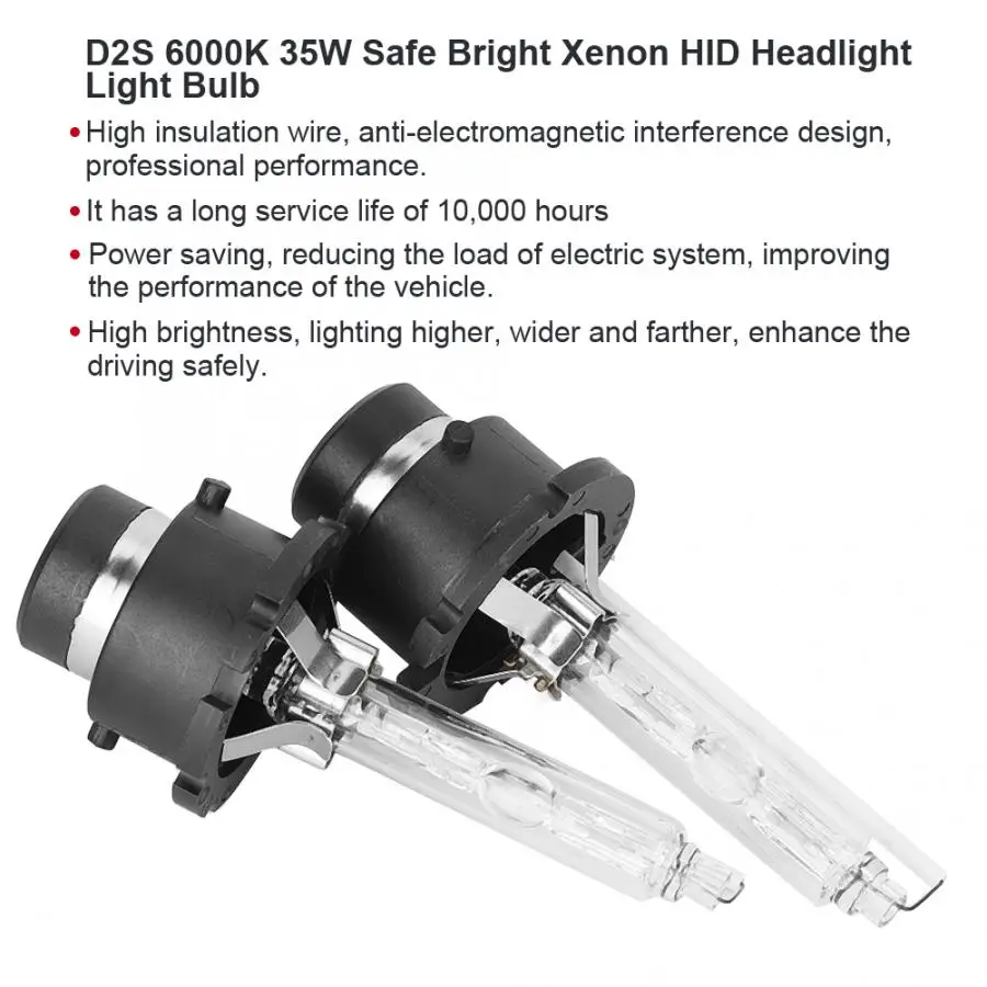 2 шт D2S 6000K 35W 12 V/24 V Замена автомобиля безопасный яркий ксеноновый HID головной светильник лампа ксеноновая лампа
