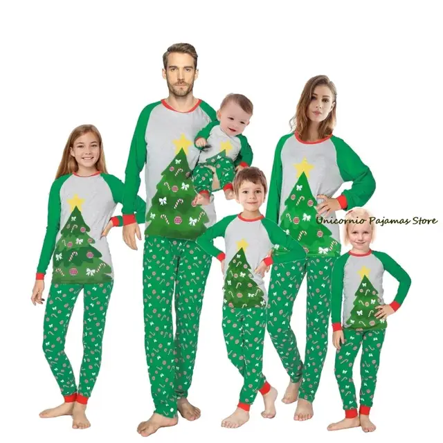 Family Matching Clothing Children's Sleepwear Baby Pyjamas Kids Pijamas Reindeer Christmas Pajamas Family look Couple Clothes