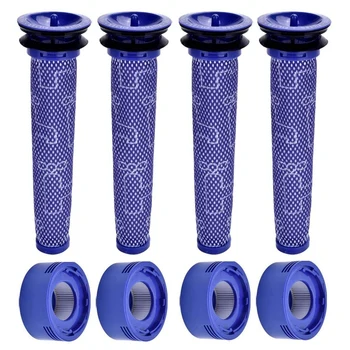 

8 Pack Vacuum Filter for Dyson V7 V8, 4 HEPA Post Filter, 4 Pre Filter, Replaces Part 965661-01 & 967478-01