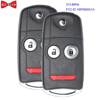 

KEYECU 2pcs for Acura MDX RDX 2007 2008 2009 2010 2011 2012 Remote Control Car Key Fob 3 Button 313.8MHz FCC N5F0602A1A