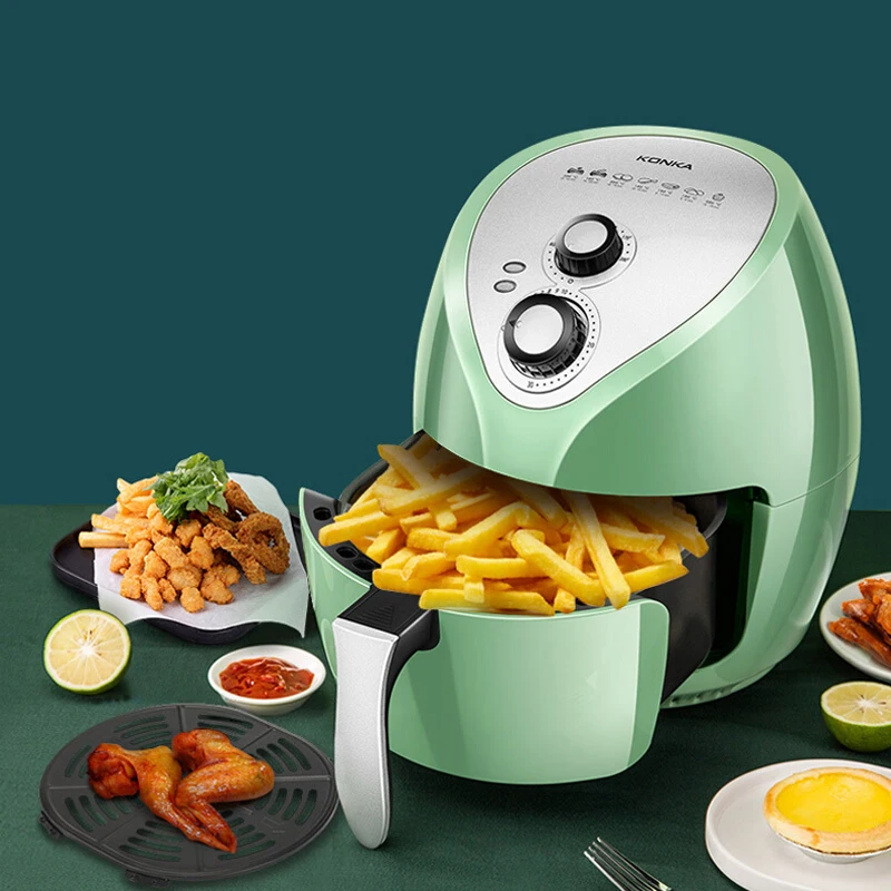 

Multifunction Air Fryer Chicken Oil Free Air Fryer Health Fryer Pizza Cooker Knob Control Electric Deep Airfryer 1400W 3.5L