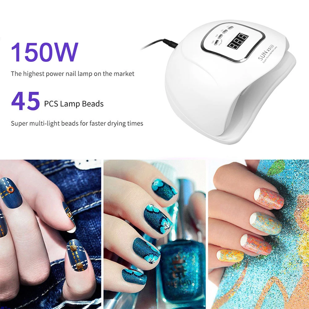 УФ лампа SUN X5 Max для сушки гель лака 150 Вт 10/30/60/99 секунд|Сушилки ногтей| |