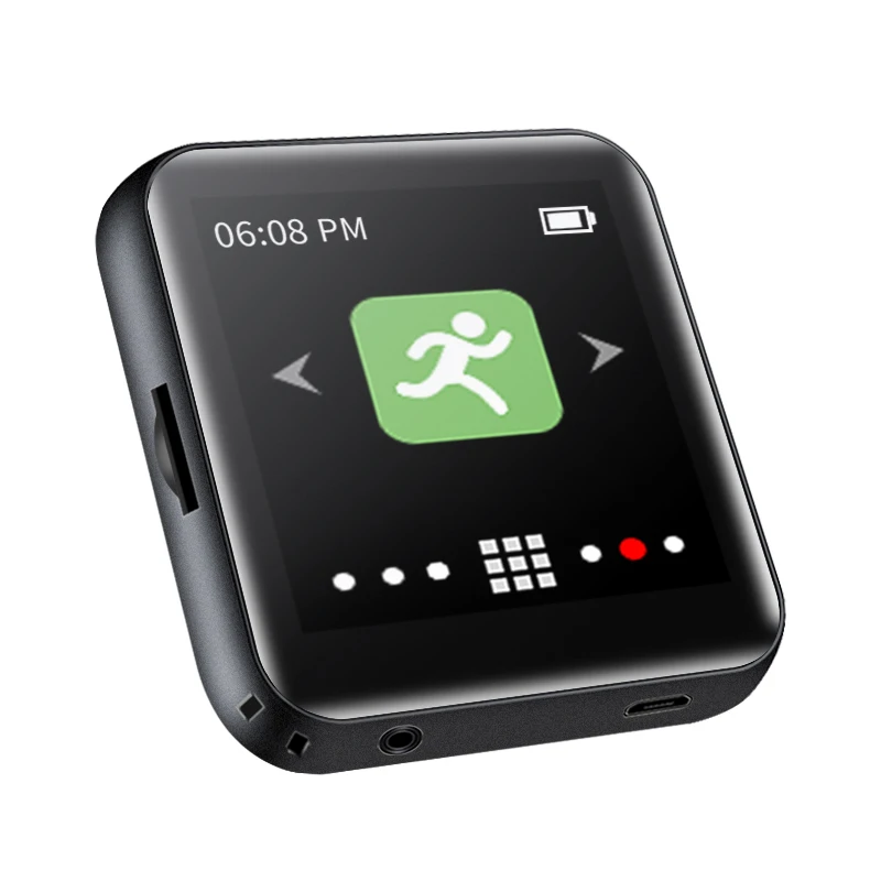 Новое поступление мини сенсорный экран Bluetooth MP3-плеер встроенный динамик Поддержка FM, запись, электронная книга, видео, часы, шагомер
