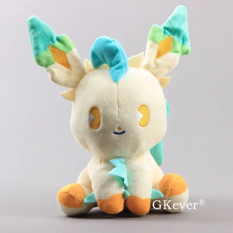 " 23 см милые Eevee Leafeon Плюшевые игрушки Куклы Аниме Пикачу серии Куклы Kawaii сидя Leafeon мягкие игрушки для детей подарок для малышей