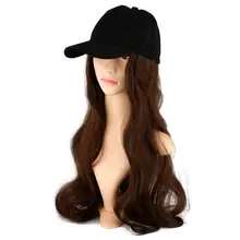 Синтетический Большой Волнистый коричневый длинный рулон для париков шапок женский рюкзак бейсболки с волосками для девочек приспособленный солнцезащитный Регулируемый K поп шляпа