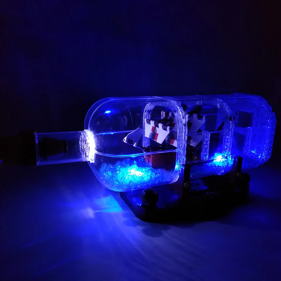 Светодиодный светильник с питанием от USB, строительный блок, набор аксессуаров для корабля в бутылке, 21313 теплый светильник(только светодиодный
