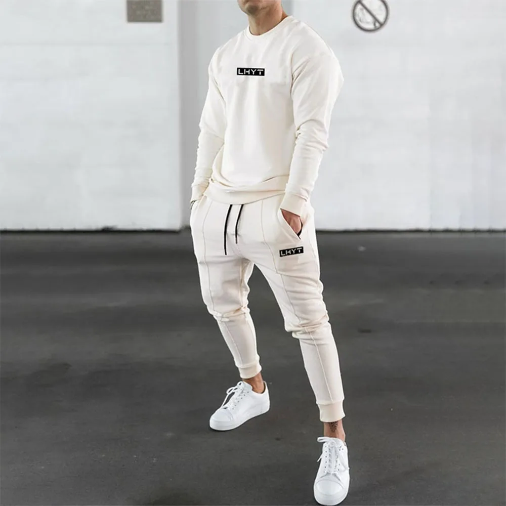 Men Tracksuit Set Cotton Sweatshirt 2021 Spring Sports Hoodie + Pants Male Sports Casual Sportswear Jogging Clothing For Men 2021 autumn new men s sports suits male fitness patchwork hooded pullover tops casual sweatpants fashion style clothing