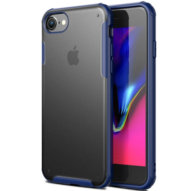 Blue Чехол для iPhone 6 6s 7 8 Plus X Xs Max XR защитный силиконовый чехол с жестким задним корпусом грязеотталкивающий противоударный плотный чехол - Цвет: Blue