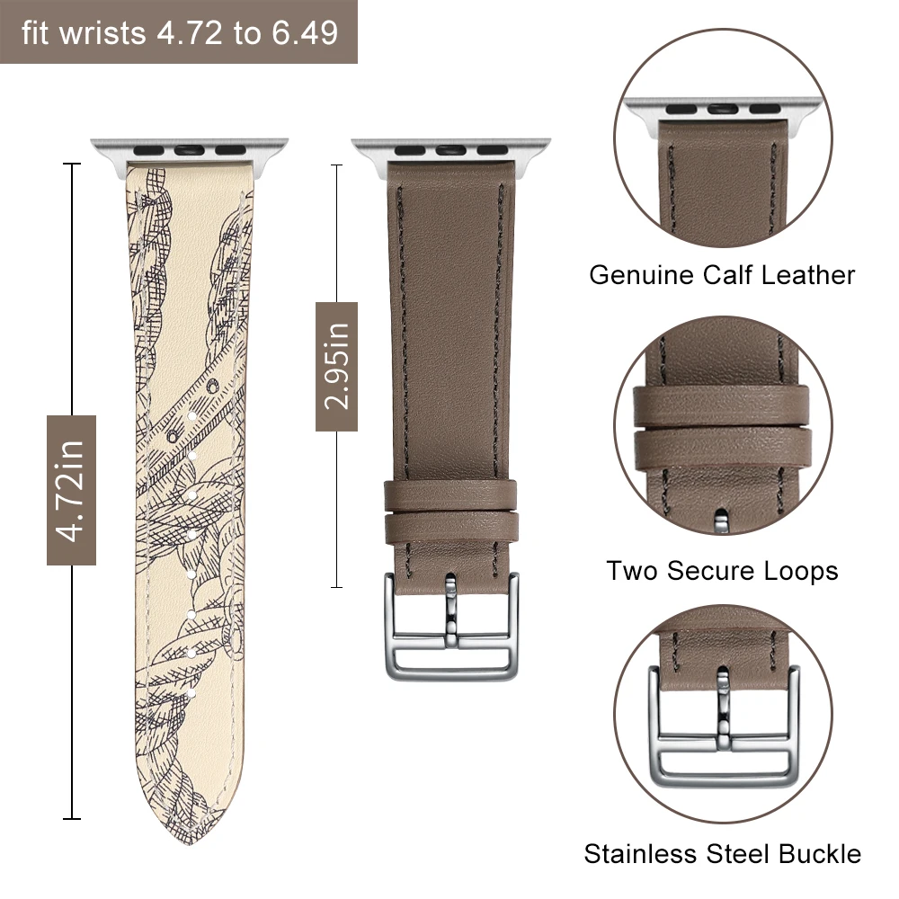 IStrap Fofor Apple Watch Series 5 4 3 2 1 ремешок для iWatch ремень из высококачественной натуральной кожи петля 38 мм/40 мм/42 мм/44 мм