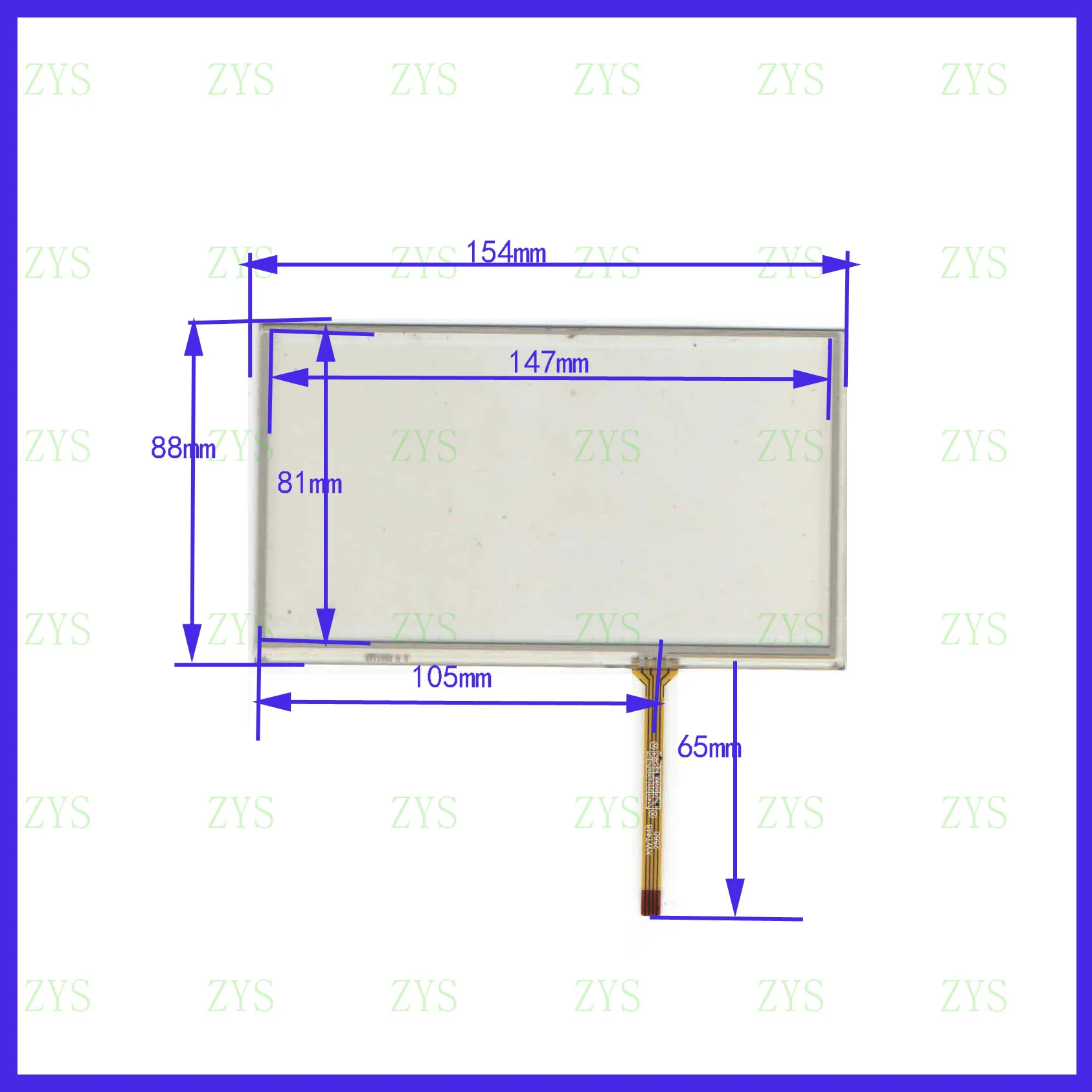 

ZhiYuSun XWT1038 154mm*88mm 6.2inch 4-wire resistive touch panel for Car DVD, 154*88 GPS Navigator screen XWT 1038