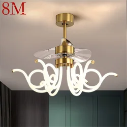 Plafonnier LED contemporain avec ventilateur intégré et télécommande, éclairage d'intérieur, luminaire décoratif de plafond, idéal pour une salle à manger ou une maison, 8M 