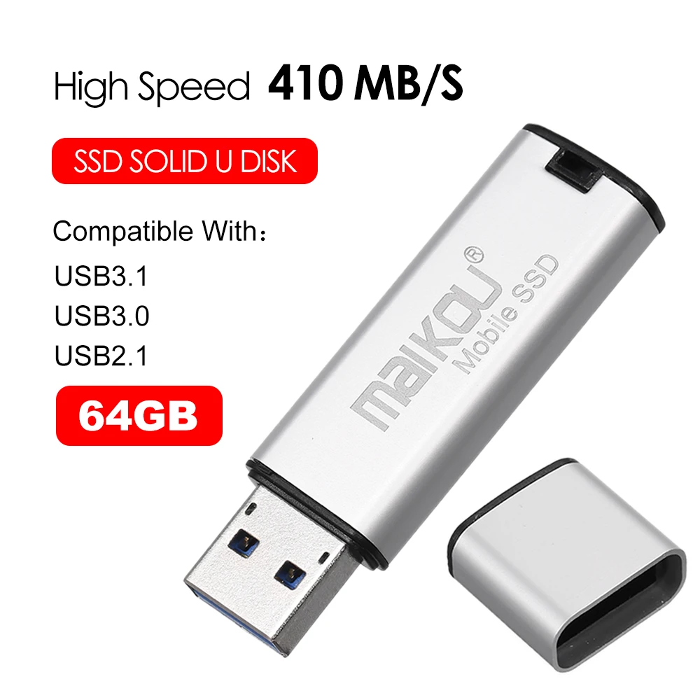 Мобильный Внешний SSD 64G 128G 256G USB жесткий диск вращающийся высокоскоростной USB флэш-диск USB3.0 Внешний SSD для ПК компьютера