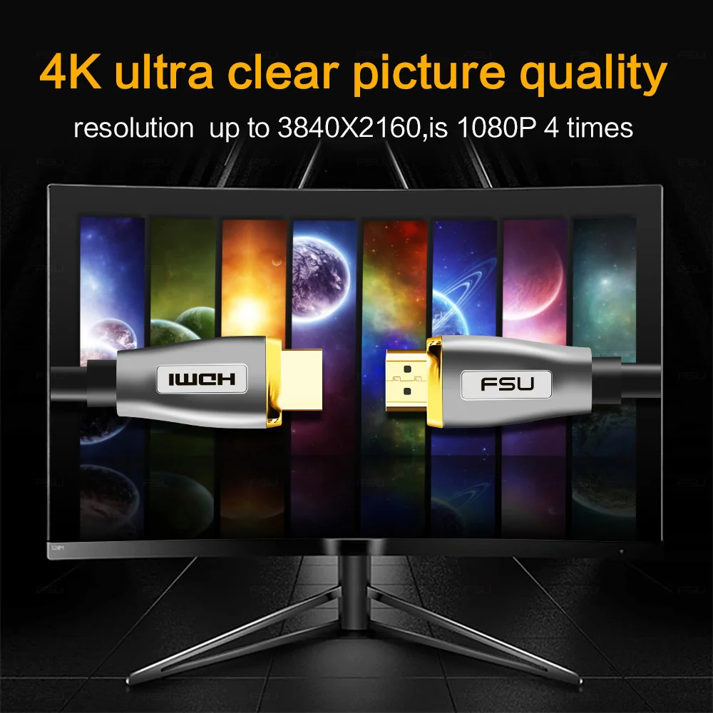 4K HDMI кабель HDMI к HDMI кабель для переключателя сплиттер PS4 Apple tv lcd ноутбук 60 Гц HDMI 2,0 Видео Кабель HDMI 1 м 1,5 м 2 м 3 м 5 м 10 м