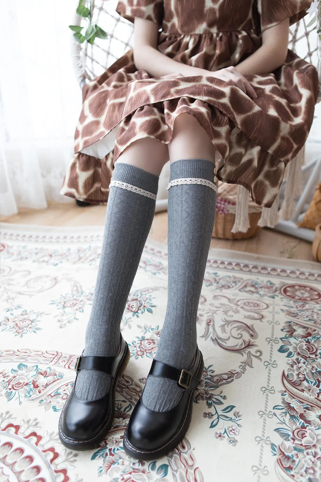 JK носки под форму японский Отдел шланг колледж Стиль Лолита гетры цветные кнопки ноги носки чистый хлопок Основные