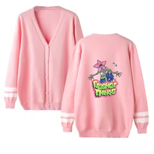 Хип-хоп леди милые странные вещи v-образным вырезом повседневный мужской свитер-кардиган/женский свитер странные вещи черный Kpop Топы