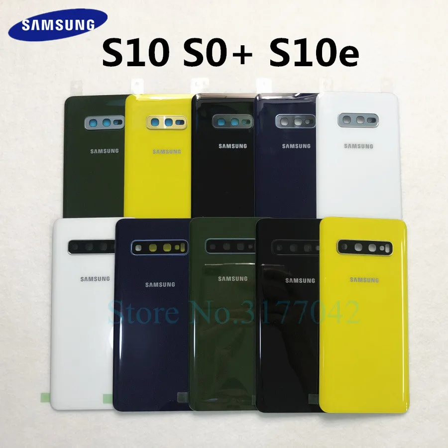 Задняя стеклянная крышка корпуса батарейного отсека + рамка камеры для Samsung Galaxy S10