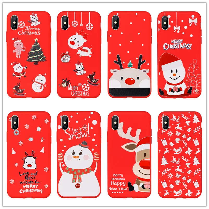 Чехол для Funda iphone X с рождественской елкой оленем Санта-Клаусом чехол силиконовый
