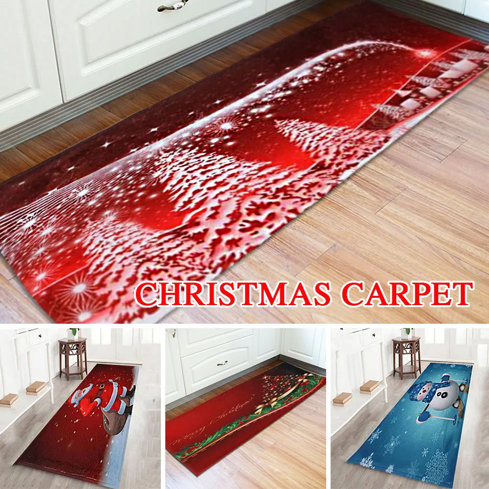 Коврик Санта Клауса декоративное украшение Рождественский нескользящий домашний фестиваль Рождественская подушечка удобный коврик для пола фланелевый Придверный коврик ковер