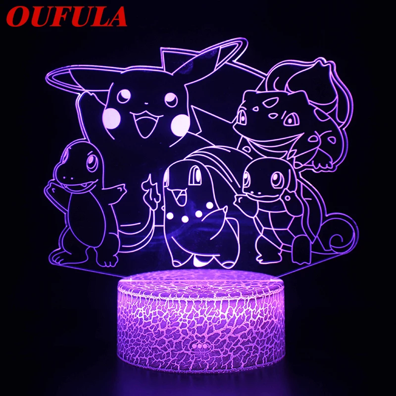 

AOSONG Night LED Lights Novelty 3D lamp Cute Toy Gift 7 ColorCartoon Atmosphere Lamp For Children Kids Room