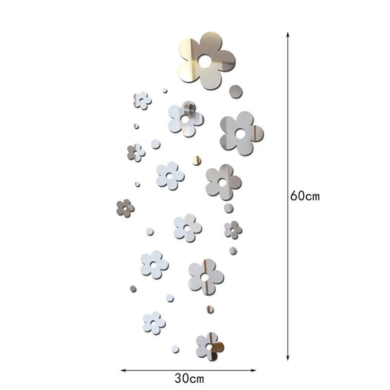 Горячая Распродажа 14 маленьких цветов рамка зеркальная поверхность наклейки на стену детская спальня 3D DIY Украшение стены съемное искусство