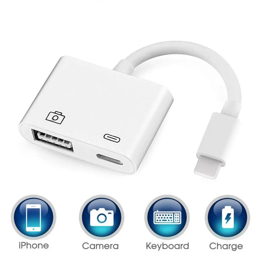 OTG цифровой адаптер для Lightning к USB 3 камера ридер Зарядки Комплекты синхронизации данных для iPhone X/XS/8 P/7/7 P/6/6 S