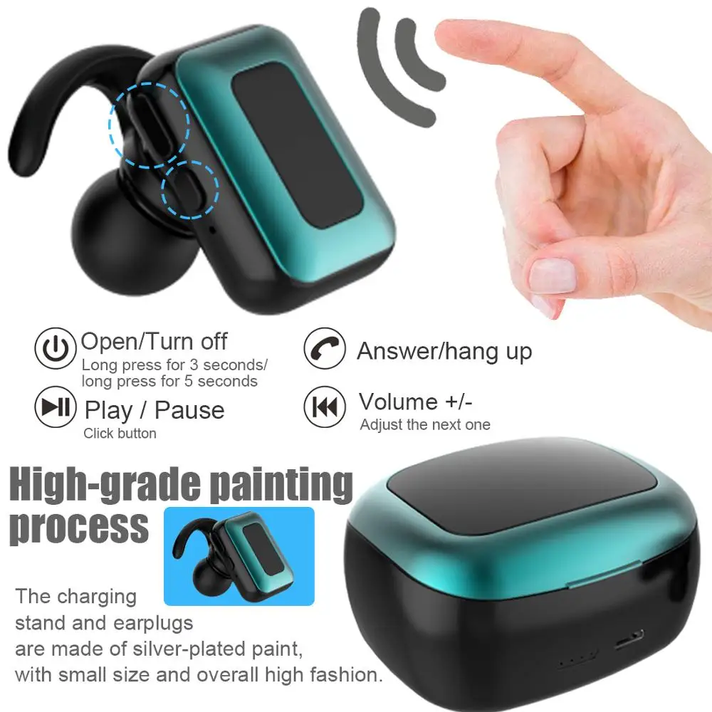JINSERTA TWS Bluetooth 5,0 беспроводные наушники power In Ear мини наушники HiFi 3D стерео Спортивная гарнитура для наушников с HD микрофоном