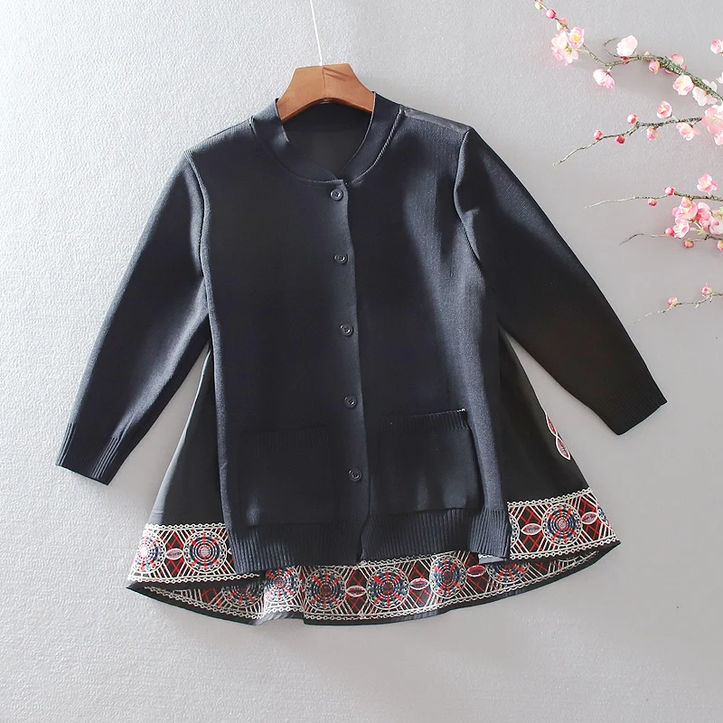 Boho винтажные женские модные цветочные emberoidery трикотажные богемное кимоно женские блузки Кардиган оверсайз