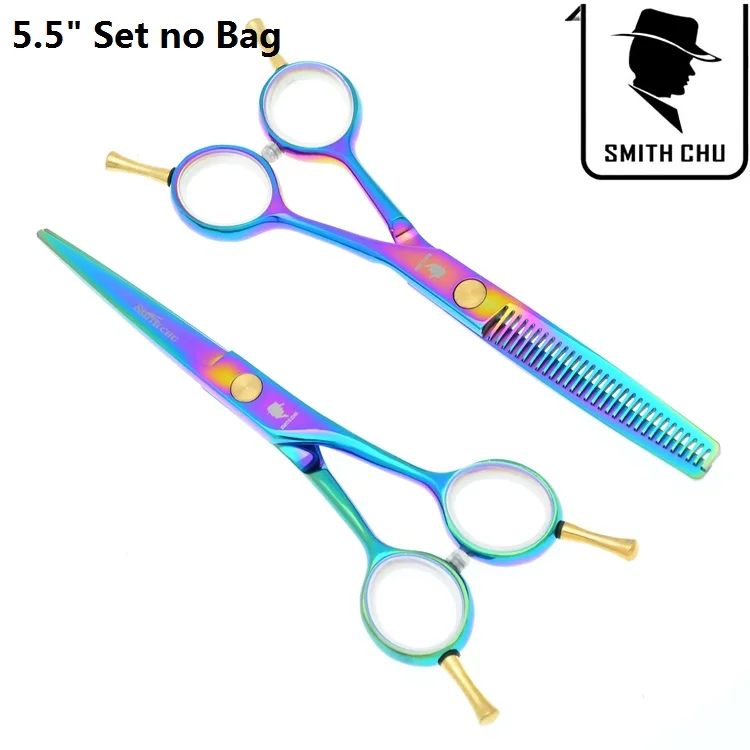 LZS0063 55 no bag 5," Smith Chu Япония стальные ножницы для волос Парикмахерские ножницы для резки Истончение Tijeras салон машинка для стрижки и подравнивания волос бритвы LZS0012 - Цвет: LZS0063 55 no bag