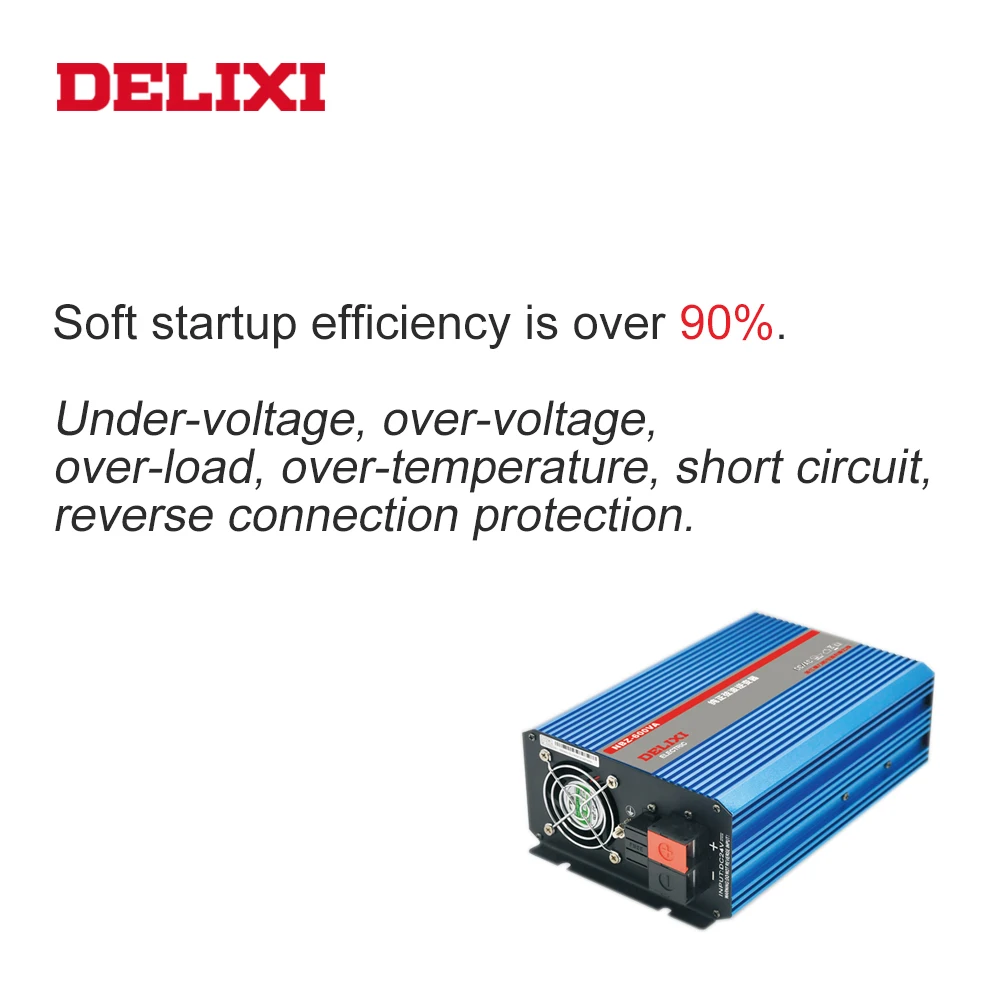 DELIXI инвертор 400 Вт Чистая Синусоидальная волна инвертор DC12V/24 В к AC220V инвертор для автомобиля Инвертор бытовой
