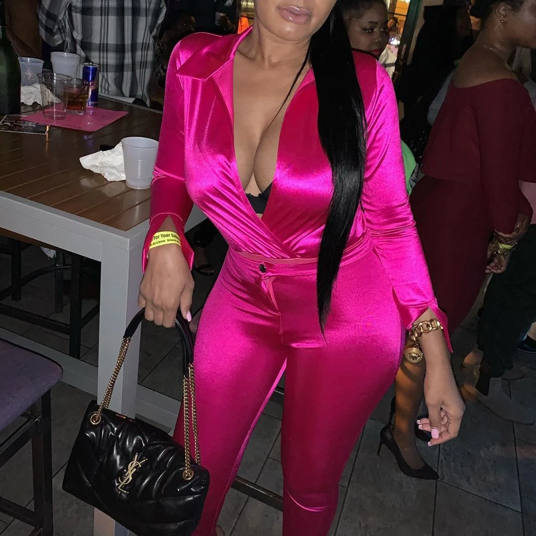 Satin Silk Sexy Two Piece Set Women 