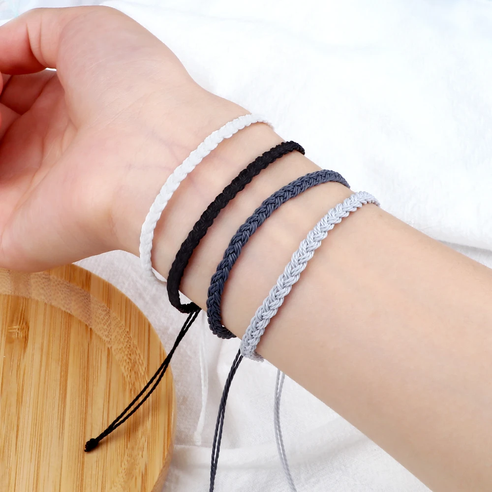 Adjustable Wax Thread Braided Bracelet for Women Men Handmade