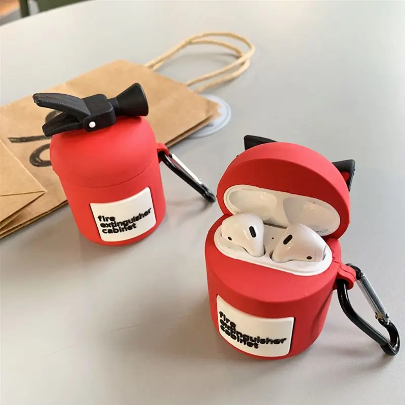 Огнетушитель защитный чехол силиконовый чехол с карабином для Airpods 1/2