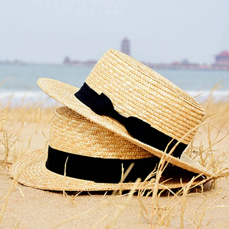 Шляпа женская Соломенная с бантом Пляжная Панама в стиле кэжуал Классическая