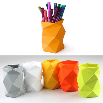 

Home Office Silicone Pen Storage Holder Boxes Simple Stationery Storage Case Pencil Organizer Prismatic Home Office Supplies