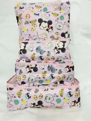 see chart5 hot 6PCS/Kits Stitch Anpanman Fashion Anime Portable Travel Bag Reusable Tote Foldable Handbags Luggage Pouch Storage cute - Color: see chart5