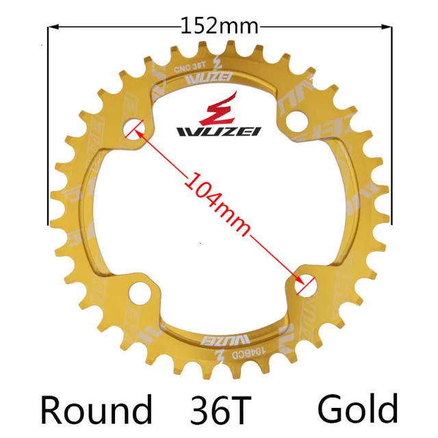Gold 38T Round Одна узкая ширина система скорости Crown 104 Bcd 1 Rodada 38 36 34 32 T Mtb 9 10 11 S 1*11 крест кольцо - Цвет: Gold 38T Round