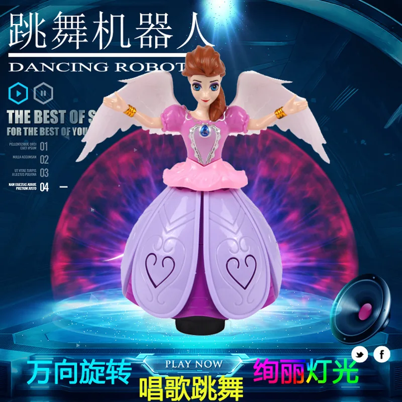 

Children Snow Princess Smart Universal Dancing Robot 360-Degree Singing Dancing Music Robot Send Battery