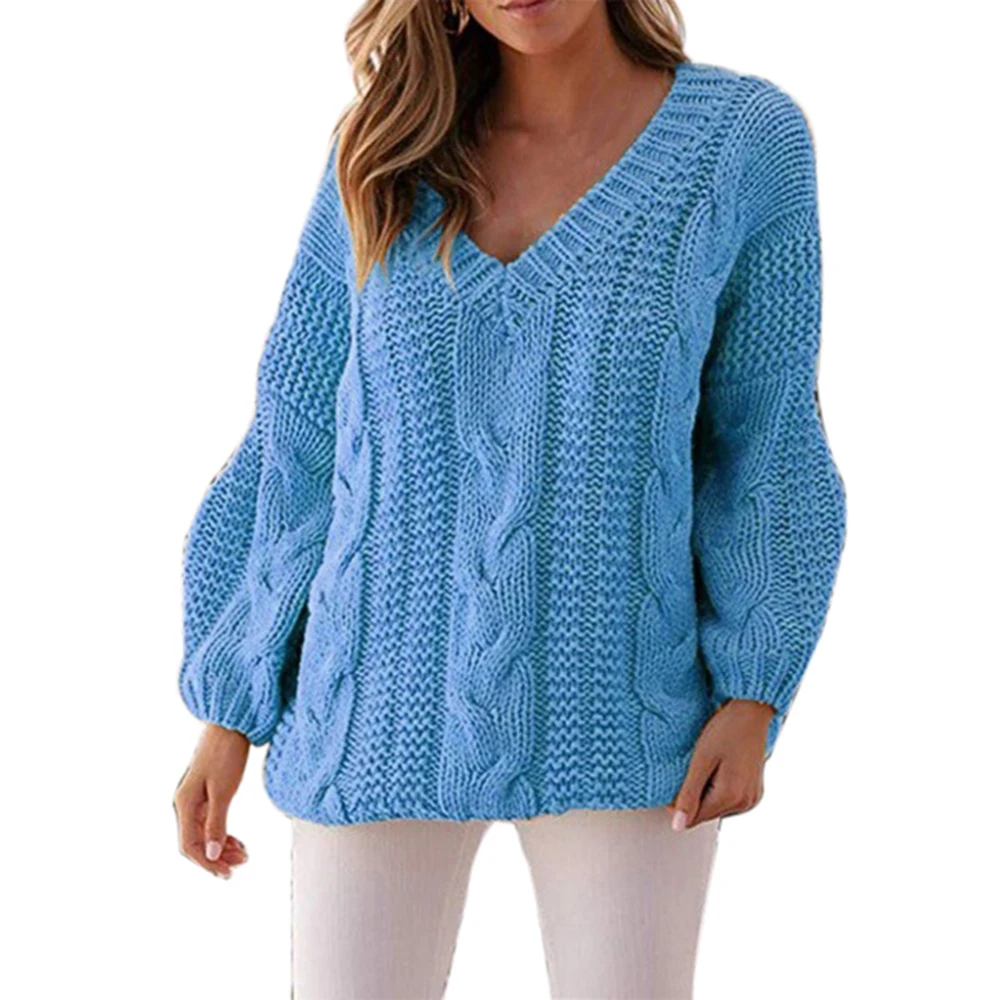OEAK Women Sweaters Warm Pullover And Jumpers V-neck Pullover Twist Pull Jumpers Autumn Knitted Sweaters Christmas