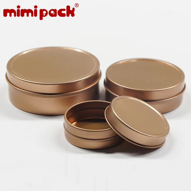 mimipack Set of 24 Metal Sealed Containers Shallow Round Shaped Tinplate Cans Tin Boxes for Candy, Chocolate, Candles