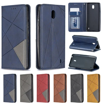 

Rhombus PU Leather Wallet Flip Case Mobile Phone Soft Back Cover Shell Coque Funda for Nokia 1 Plus 2.2 3.2 4.2