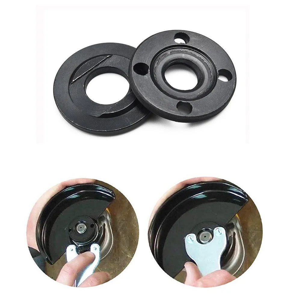 Angle Grinder Flange Nut Tools 2pcs Flange Nut Set Tools M14 Thread Replacement Angle Grinder Inner Outer Flange Nut Set Tools Angle Grinder Accessories