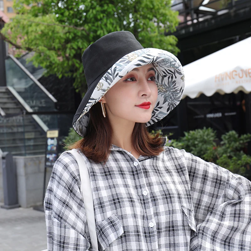21 Double Side Womens Sun Women Bucket Hats 22 Colors Wide Brim Visor Hats Lady Sunbonnet Fedoras - Цвет: 21