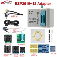 Mais recente versão ezp2019 alta velocidade usb spi programador ezp 2019 support24 25 93 eeprom 25 flash bios chip conjunto completo com 12 adaptador