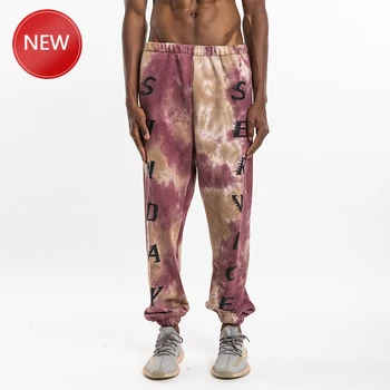 

Kanye West Pants Sweatpants High Quality Tie Dye Print Concert Series Hip Hop Terry Cotton Trousers Dropshipping