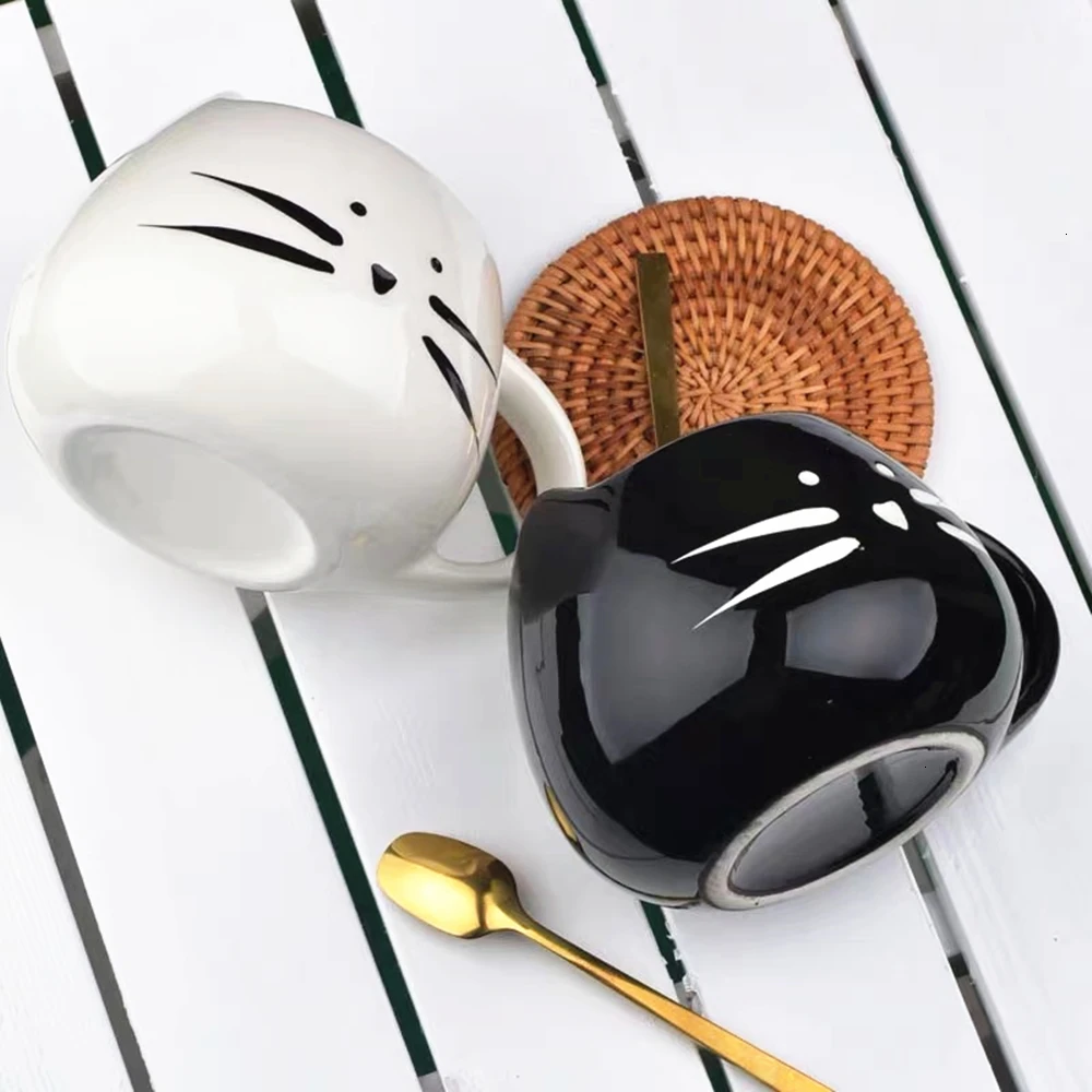 Ceramic Cute Cat Mugs Coffee Milk Mug With Handle 400ml creative Animal Tea Cup Breakfast Drinkware Novelty Nice Gifts (3)