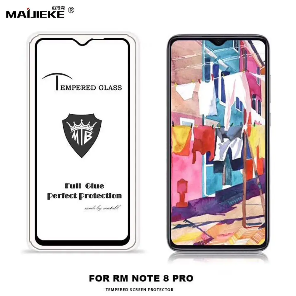 2 шт Redmi Note 8 черный 9H HD полный Клей закаленное стекло для Xiaomi Redmi Note 8 pro Полное покрытие Защитная пленка для экрана