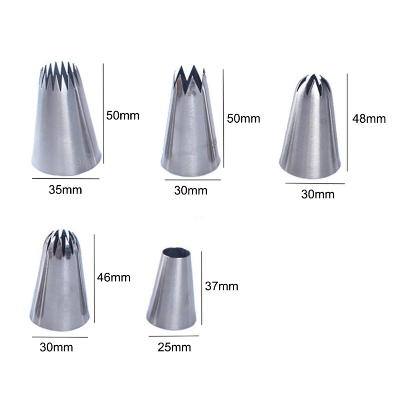 DIY Decorating Icing Tip Decorating Tips Bakeware Pastry Nozzles Rose Flower Cake Cupcake Nozzles Decoration 5pcs