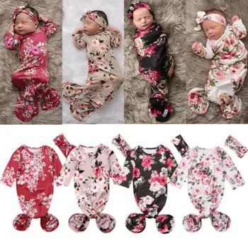

Pudcoco US Stock Infant Baby Flower Swaddle Warp Blanket Sleeping Bag Headband Outfit